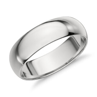 Mid-weight Comfort Fit Wedding Ring in Platinum (6mm)