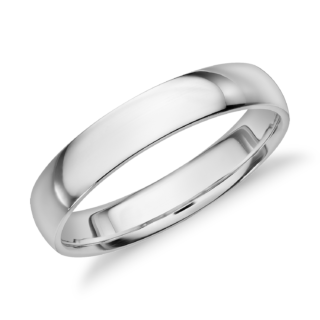 Mid-weight Comfort Fit Wedding Ring in 14k White Gold (4mm)
