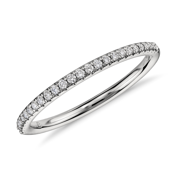 Petite Micropavé Diamond Ring in Platinum (1/10 ct. tw.)