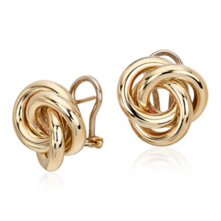 Oversized Love Knot Stud Earring in 14k Italian Yellow Gold