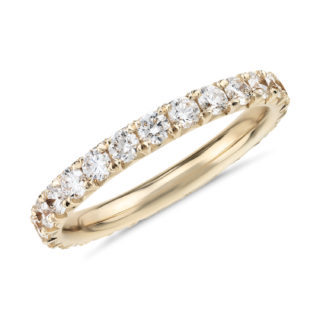 French Pavé Diamond Eternity Ring in 14k Yellow Gold (1 ct. tw.)