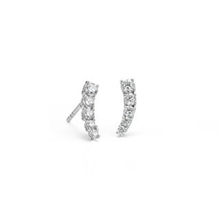 Diamond Crawler Stud Earrings in 14k White Gold (1/2 ct. tw.)