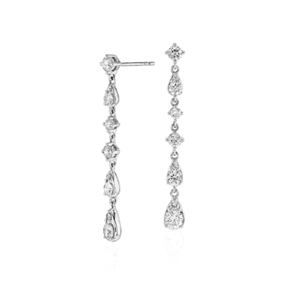 Diamond Linear Drop Earrings in 14k White Gold (1 ct. tw.)
