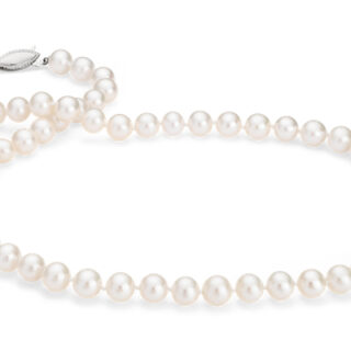 Freshwater Cultured Pearl Strand with 14k White Gold (7.0-7.5mm)
