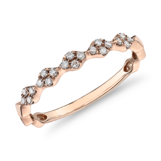 Diamond Zig-Zag Stackable Fashion Ring in 14k Rose Gold (1/8 ct. tw.)