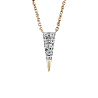 Mini Diamond Triangle Necklace in 14k Yellow Gold