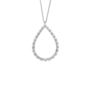 Diamond Teardrop Pendant in 14k White Gold (1 3/8 ct. tw.)