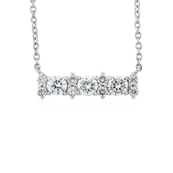 Delicate Diamond Bar Necklace in 14k White Gold (1/3 ct. tw.)