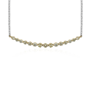 Yellow Diamond Smile Necklace in 18k Yellow and White Gold (3/8 ct. tw.)