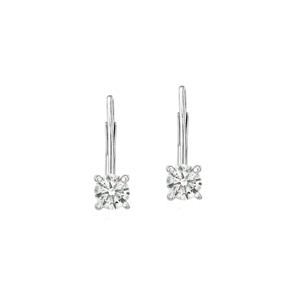 Diamond Four-Prong Drop Earring in 14k White Gold (1 ct. tw.)