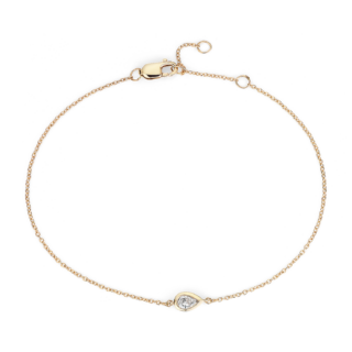 Mini Bezel Set Pear Cut Diamond Bracelet 14k Yellow Gold (1/6 ct. tw.)
