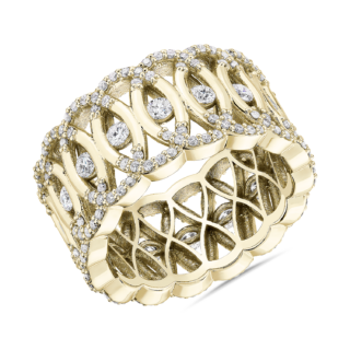 Bella Vaughan Woven Lace Diamond Eternity Ring in 18k Yellow Gold (1 ct. tw.)