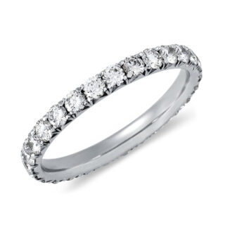 French Pavé Diamond Eternity Ring in 14k White Gold (1 ct. tw.)