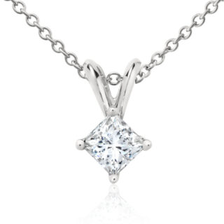 Princess-Cut Diamond Solitaire Pendant in Platinum (1/3 ct. tw.)