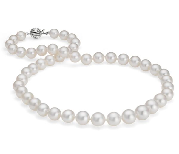 South Sea Cultured Pearl Strand Necklace 18k White Gold (8-10mm)